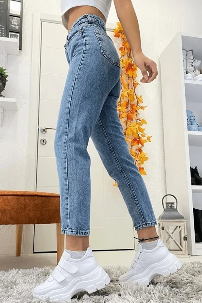 Boyfriend Kot Pantolon 1444 - Açık Mavi