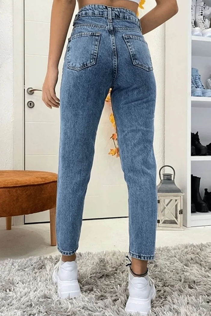 Boyfriend Kot Pantolon 1444 - Açık Mavi