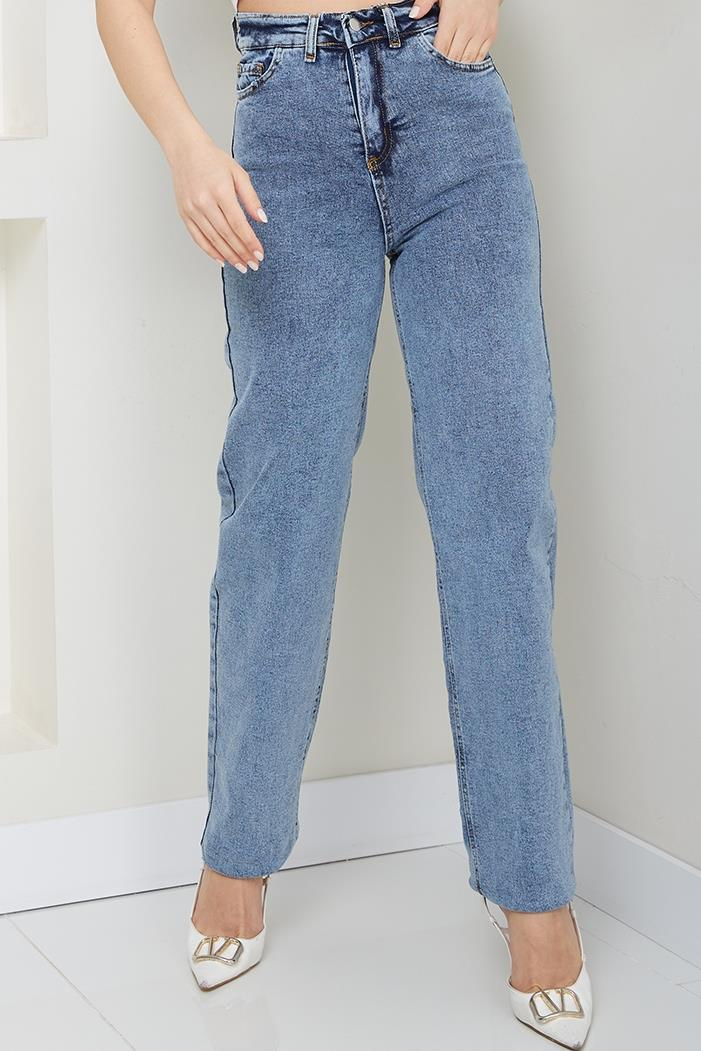 Boyfriend Mom Kot Pantolon 1448 - Açık Mavi