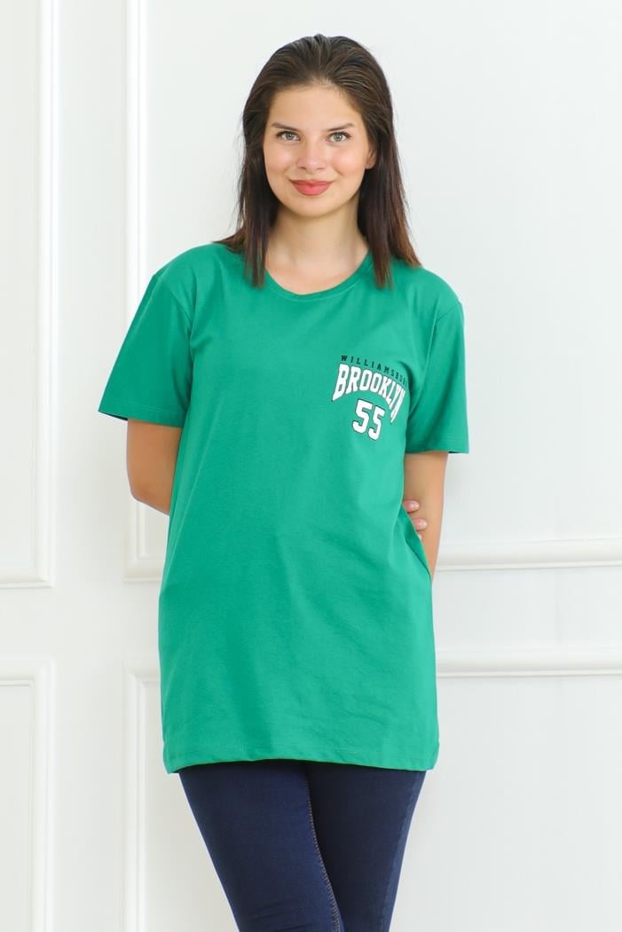 Brooklyn Baskılı Tişört 1076 - Yeşil