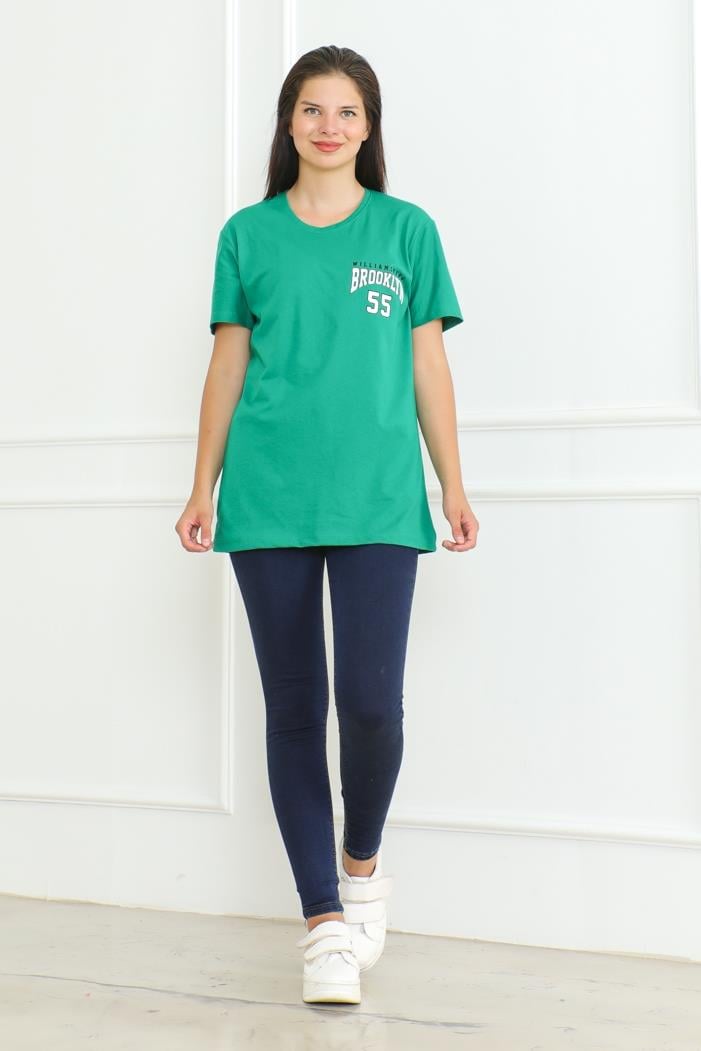 Brooklyn Baskılı Tişört 1076 - Yeşil
