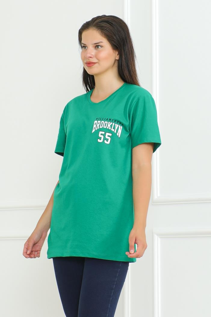 Brooklyn Baskılı Tişört 1076 - Yeşil