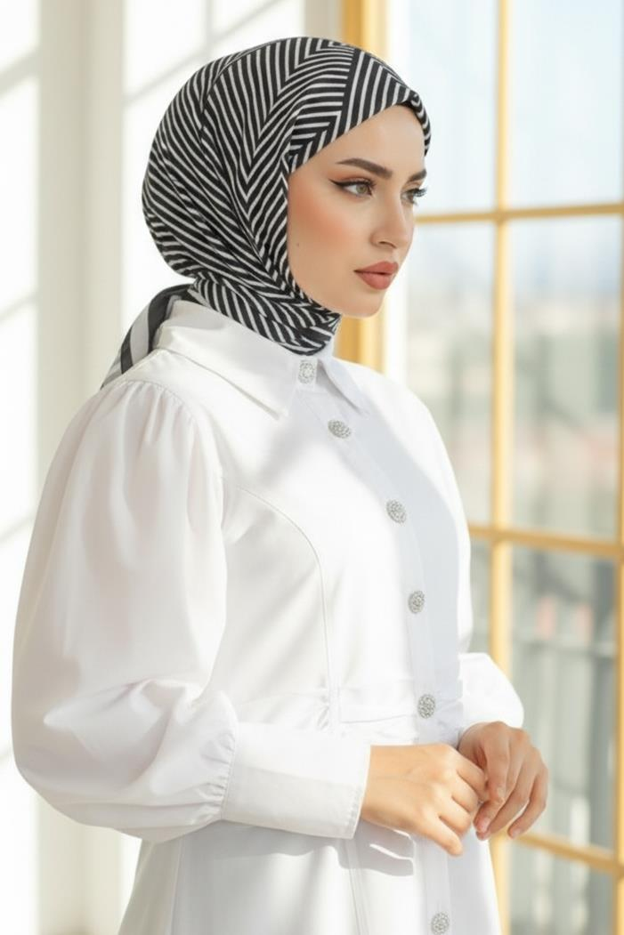 Carol Desenli Soft Eşarp 1181 - Siyah