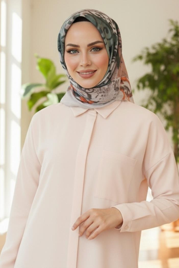Casey Desenli Soft Eşarp 1188 - Bej