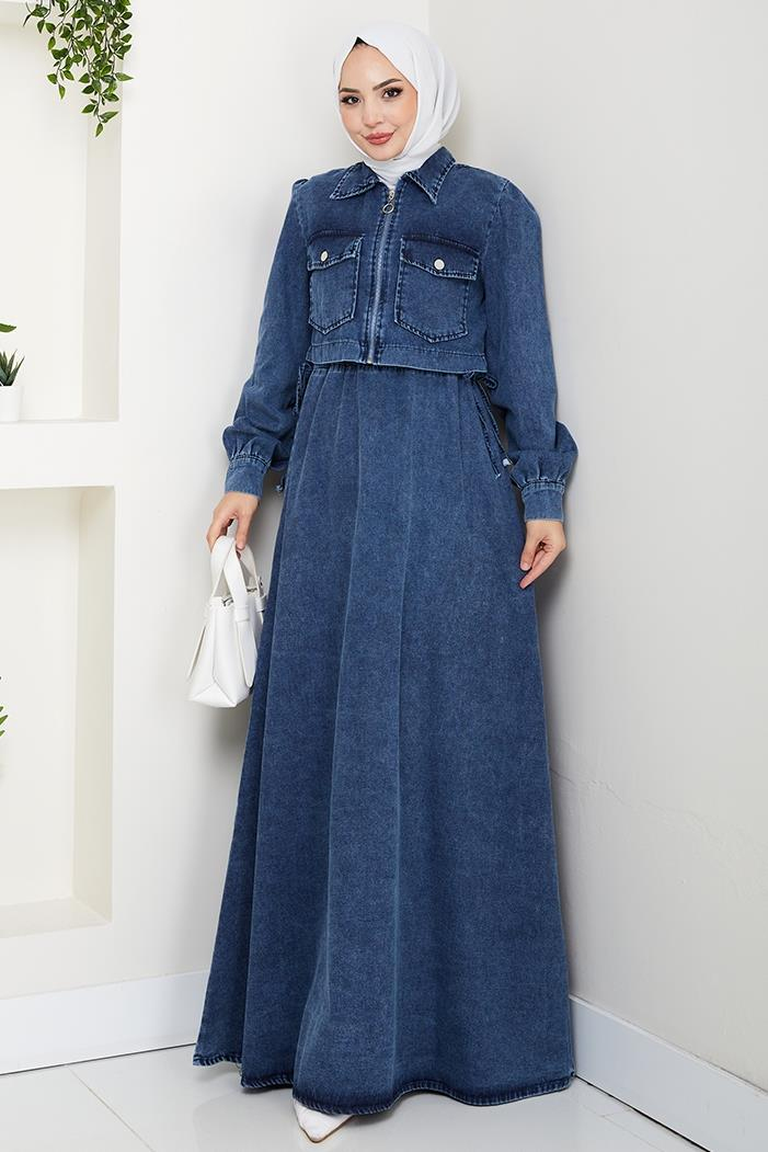 Ceket Elbise Kot İkili Takım 1642 - Mavi