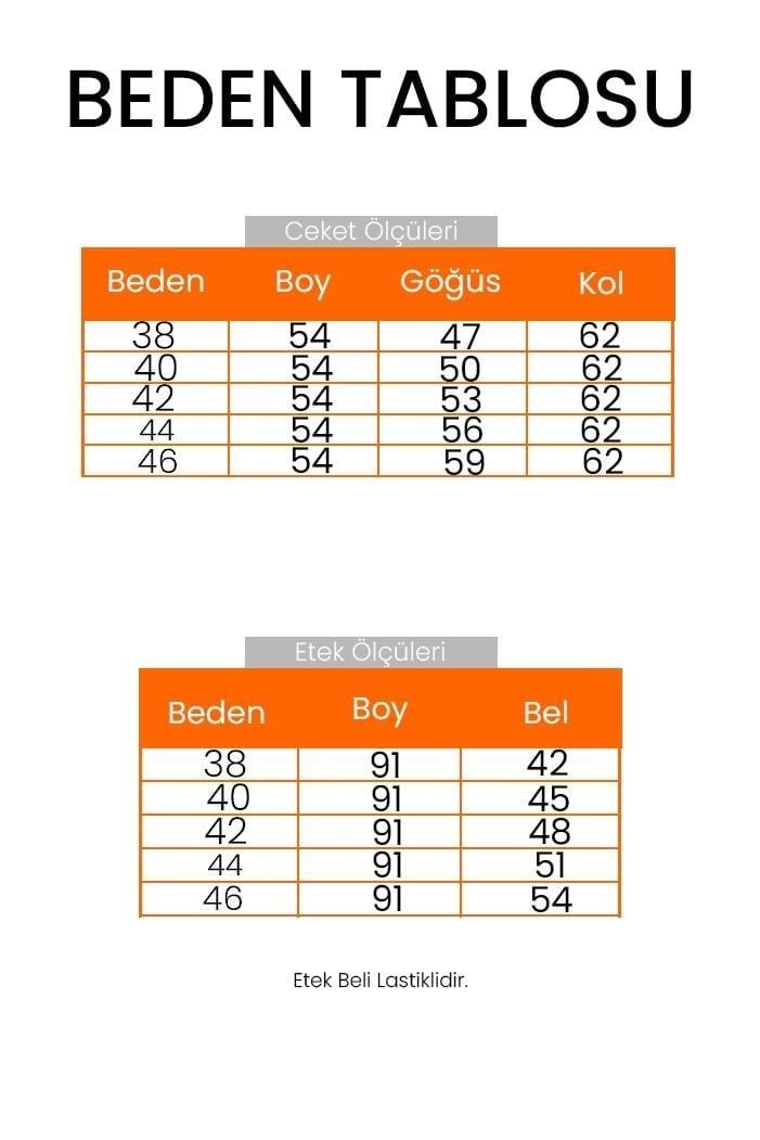 Ceket Etek Scuba İkili Takım 1614 - Bordo