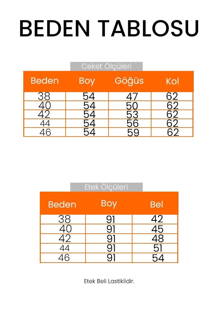 Ceket Etek Scuba İkili Takım 1614 - Kahve