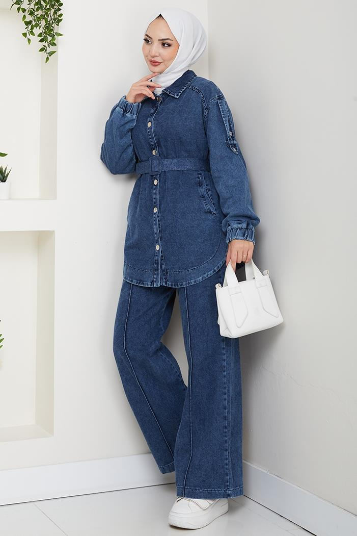 Ceket Pantolon Kot İkili Takım 1637 - Mavi