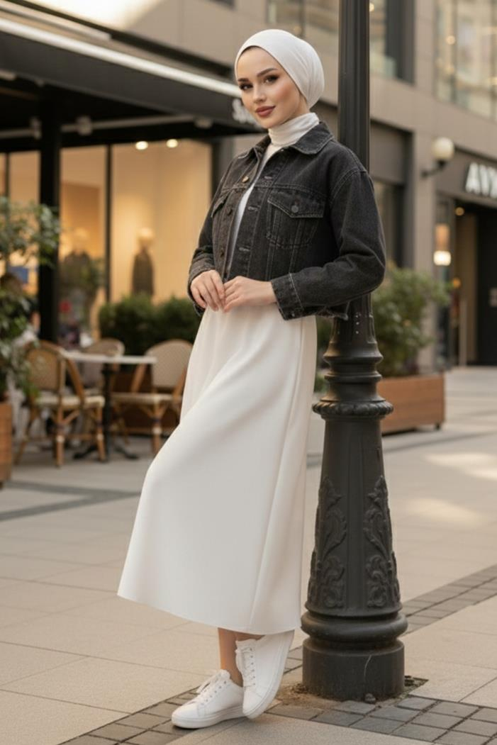 Cepli Kısa Kot Ceket 1669 - Antrasit