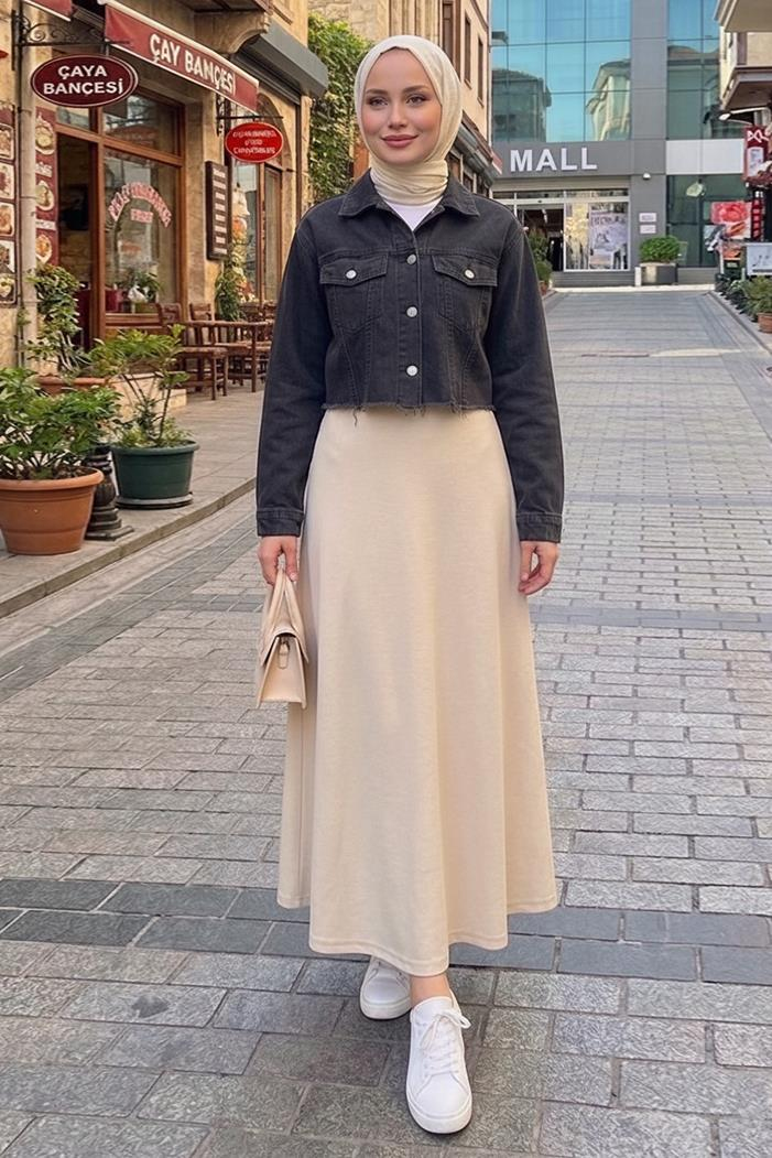 Cepli Kısa Kot Ceket 1669 - Antrasit