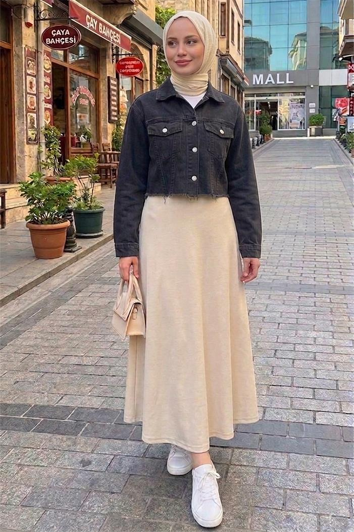 Cepli Kısa Kot Ceket 1669 - Antrasit