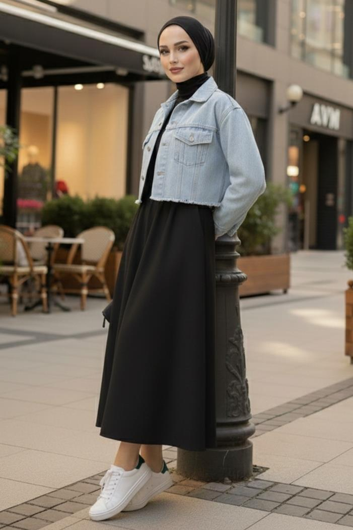 Cepli Kısa Kot Ceket 1669 - Buz Mavi