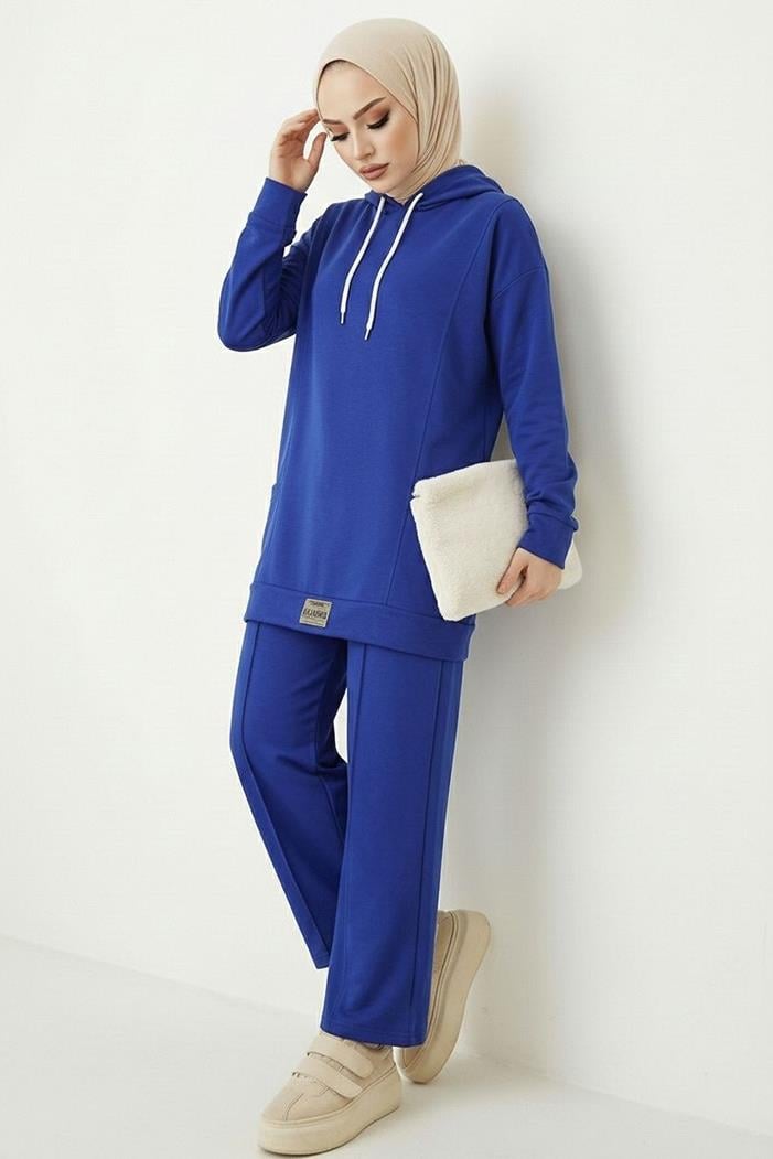 Çift Cepli Kapüşonlu İkili Takım 1668 - İndigo