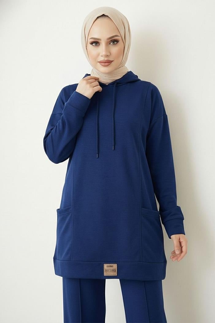 Çift Cepli Kapüşonlu İkili Takım 1668 - Lacivert