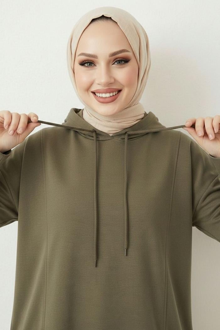 Çift Cepli Kapüşonlu İkili Takım 1668 - Haki