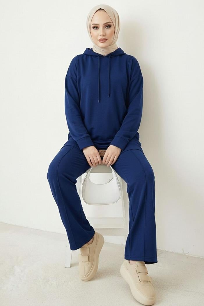 Çift Cepli Kapüşonlu İkili Takım 1668 - Lacivert