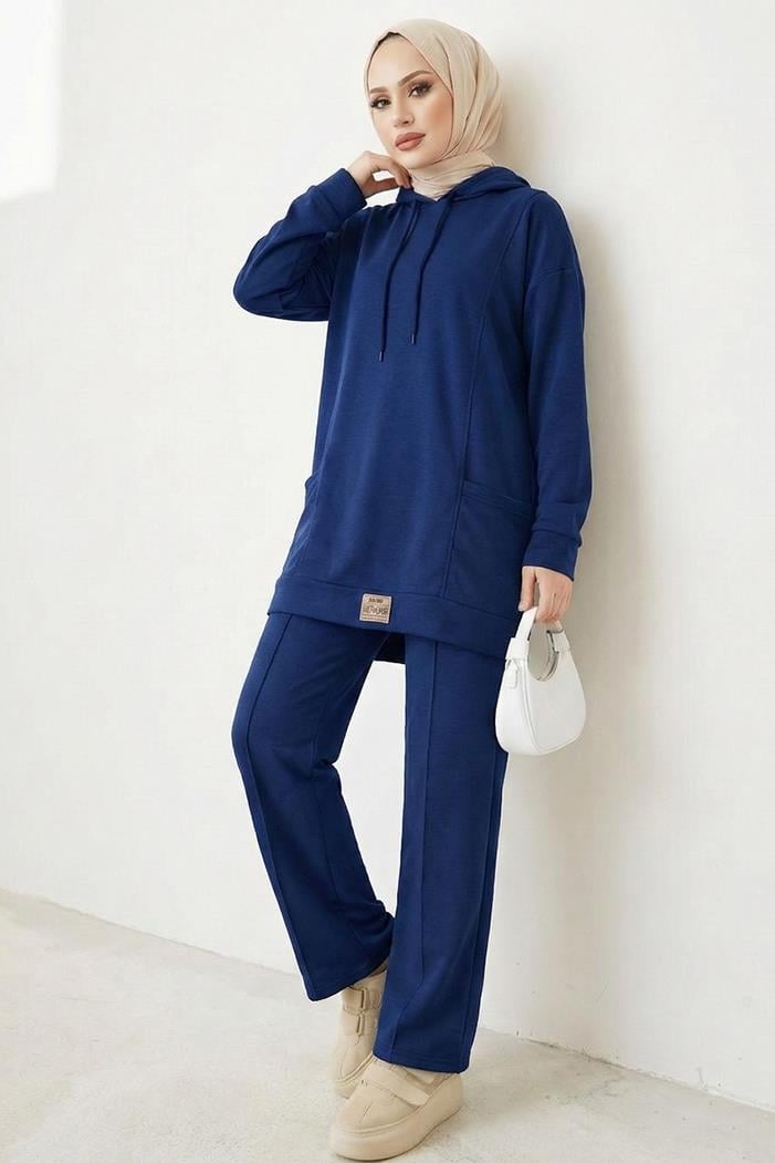 Çift Cepli Kapüşonlu İkili Takım 1668 - Lacivert