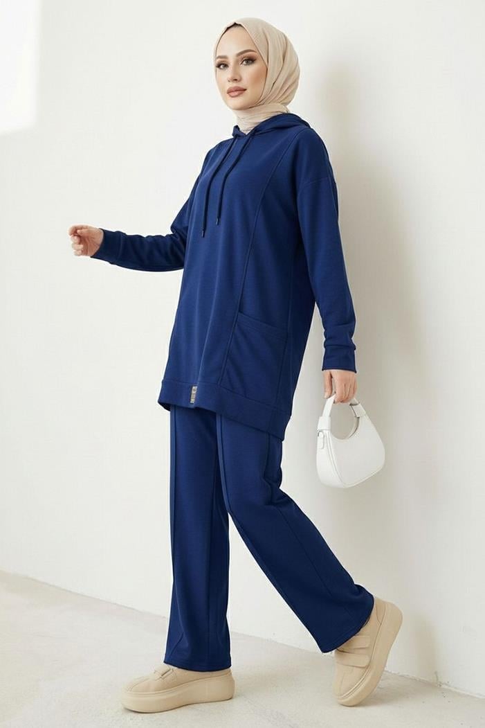 Çift Cepli Kapüşonlu İkili Takım 1668 - Lacivert