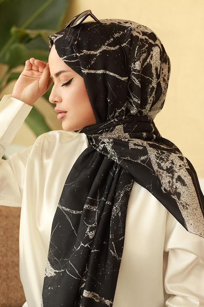 Desenli Soft Şal 609 - Siyah
