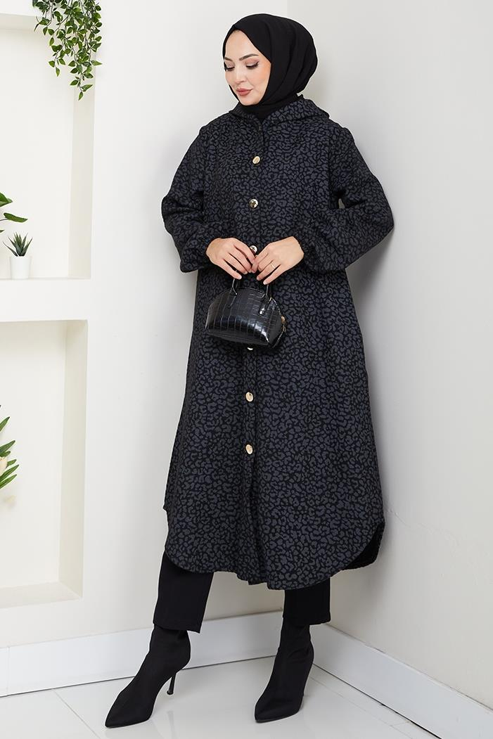 Dilra Kapüşonlu Kap 1632 - Antrasit