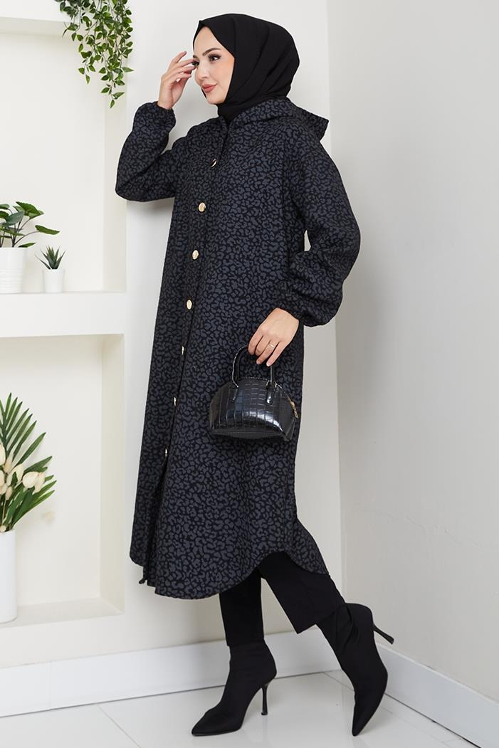 Dilra Kapüşonlu Kap 1632 - Antrasit