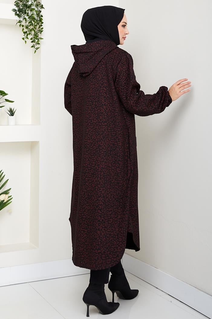 Dilra Kapüşonlu Kap 1632 - Bordo