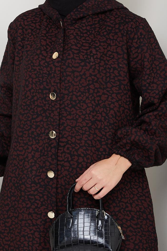 Dilra Kapüşonlu Kap 1632 - Bordo