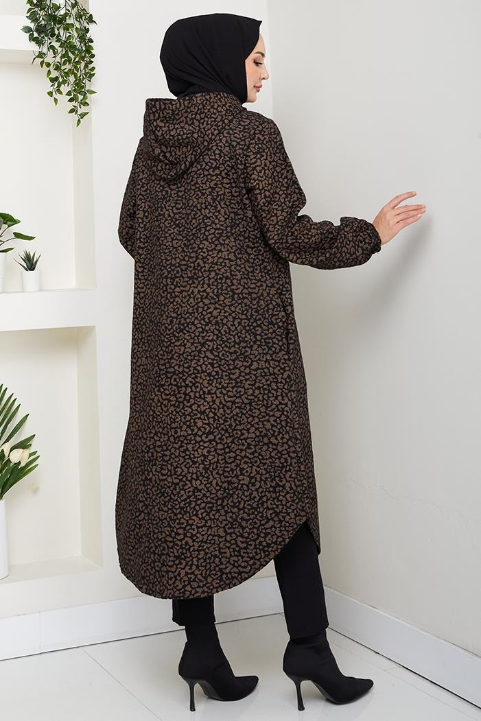 Dilra Kapüşonlu Kap 1632 - Kahve