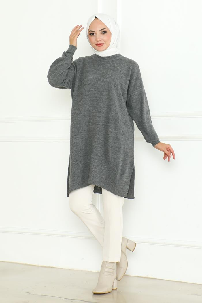 Ebrar Triko Tunik 1129 - Antrasit