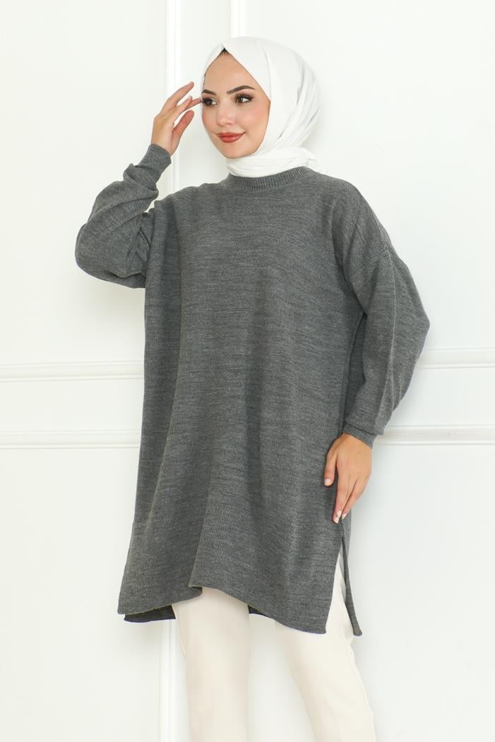 Ebrar Triko Tunik 1129 - Antrasit