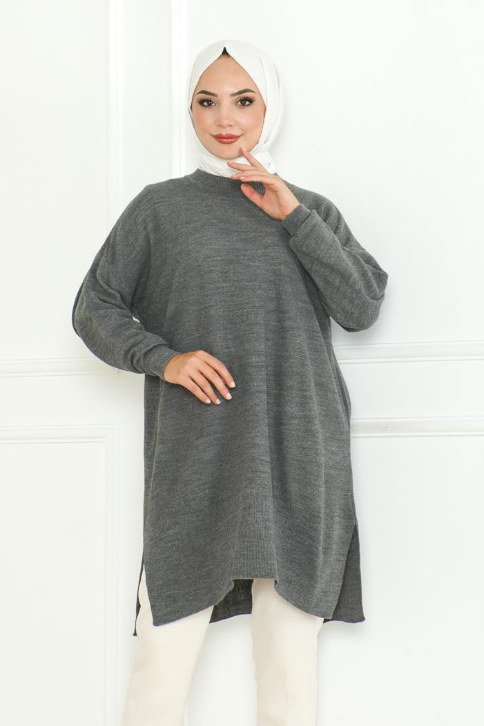 Ebrar Triko Tunik 1129 - Antrasit