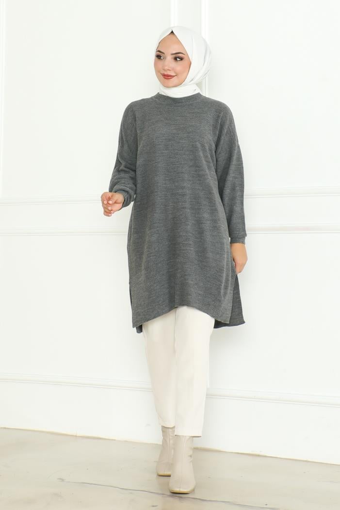 Ebrar Triko Tunik 1129 - Antrasit