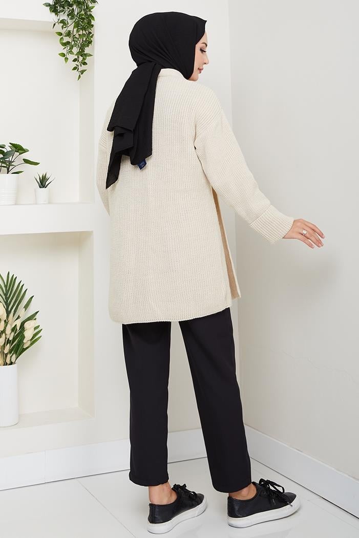 Enfil Şal Yaka Triko Hırka 1598 - Bej