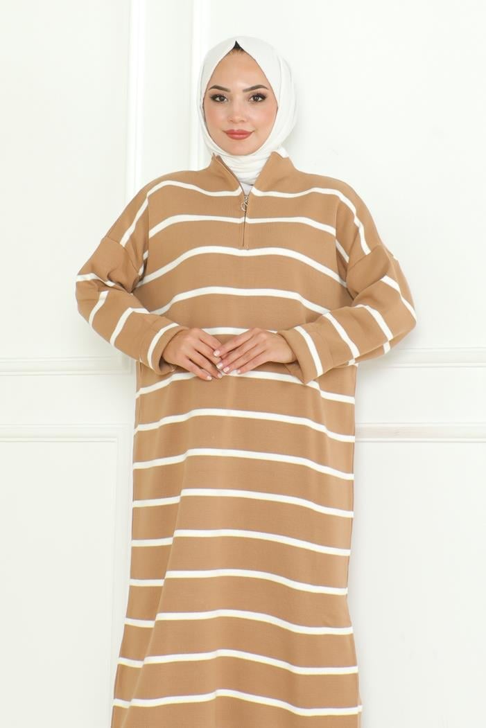 Ersila Triko Elbise 1132 - Vizon