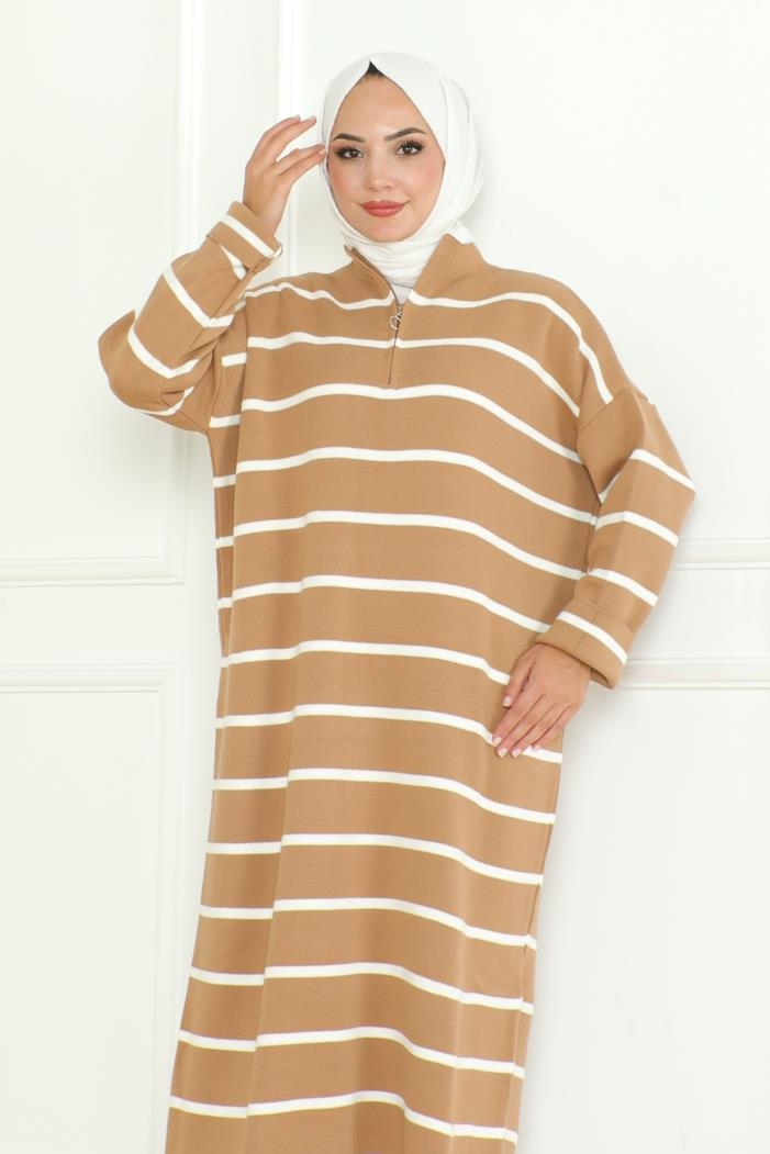 Ersila Triko Elbise 1132 - Vizon