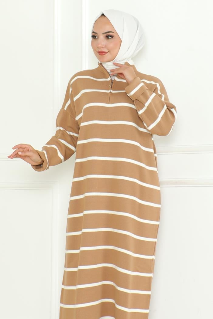 Ersila Triko Elbise 1132 - Vizon