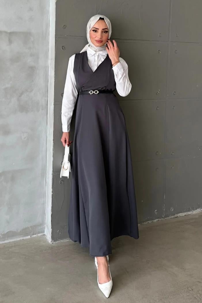 Erves Düğmeli Jile 1399 - Antrasit