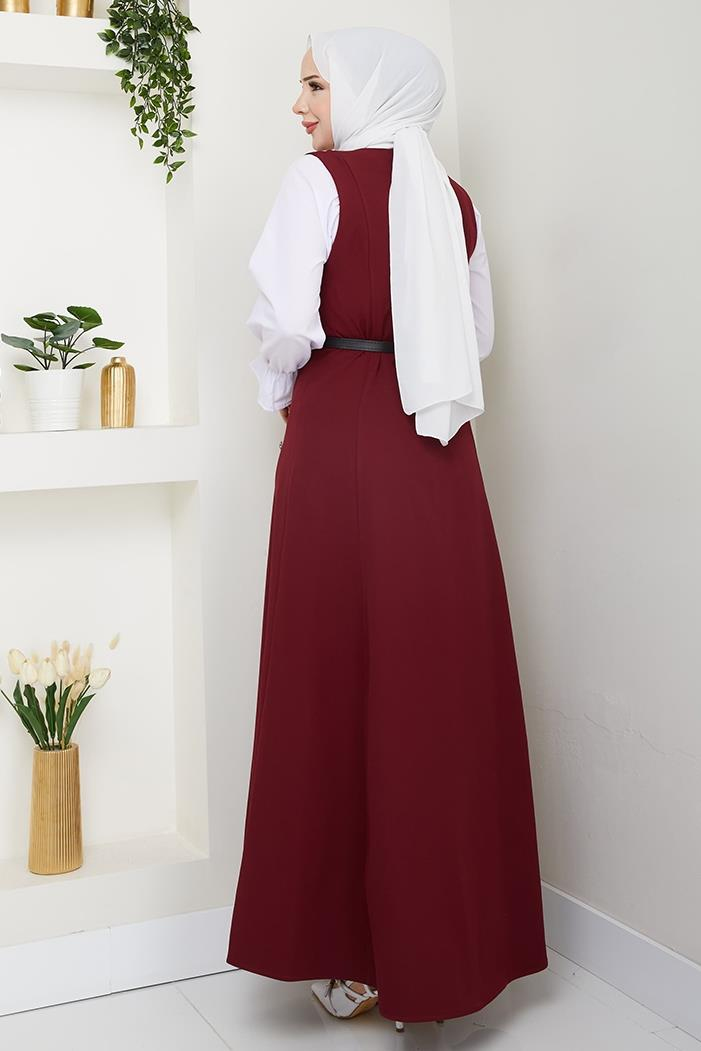 Erves Düğmeli Jile 1399 - Bordo