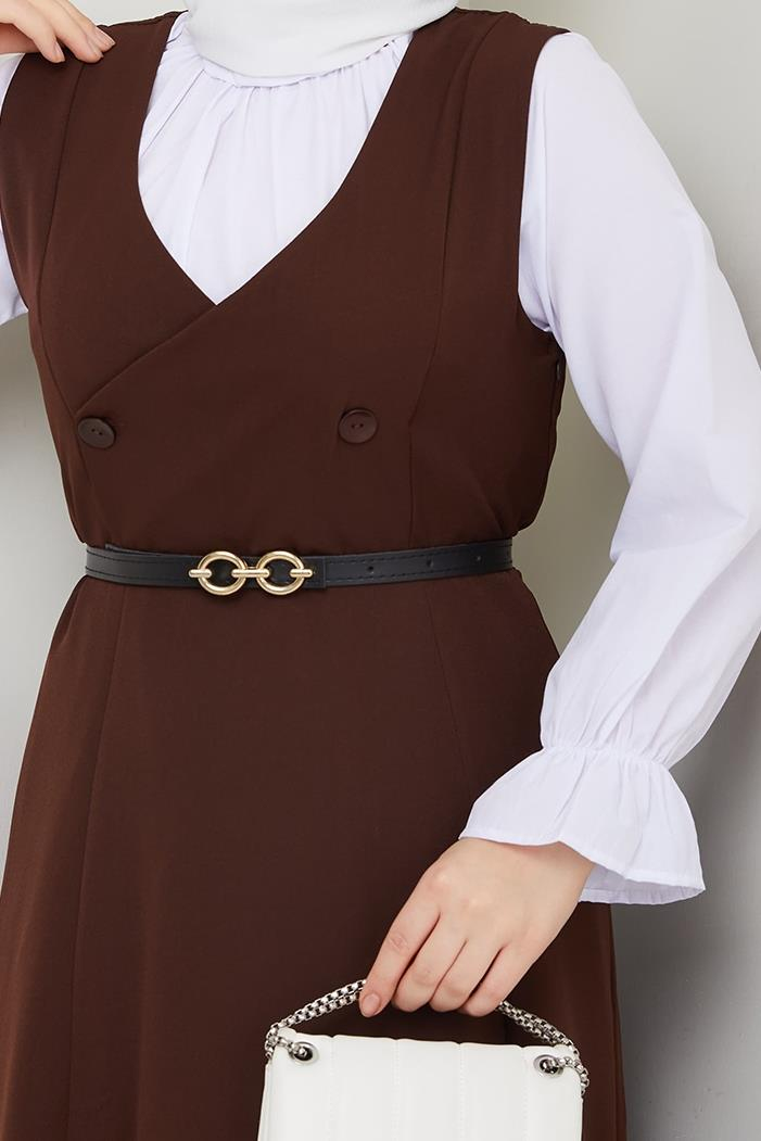 Erves Düğmeli Jile 1399 - Kahve