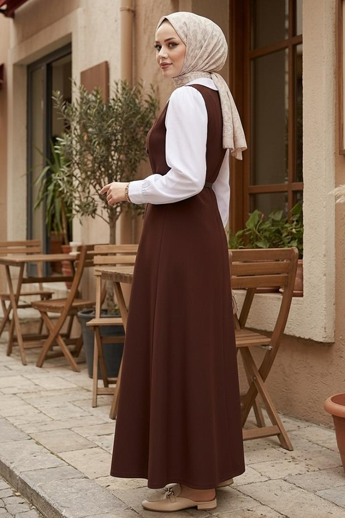 Erves Düğmeli Jile 1399 - Kahve