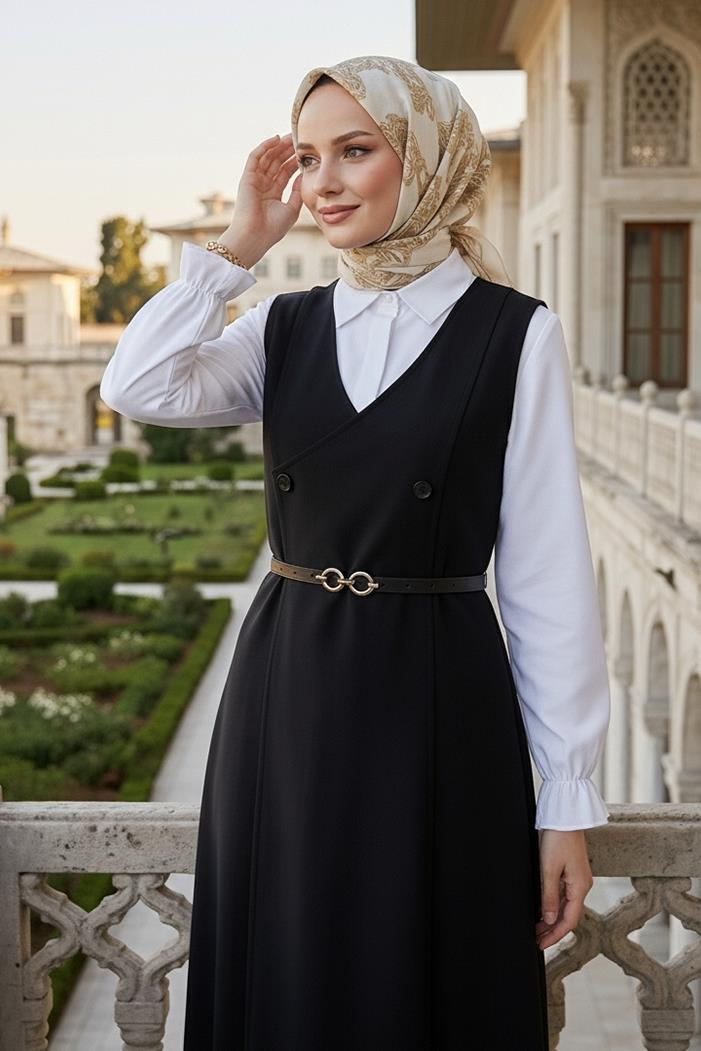 Erves Düğmeli Jile 1399 - Siyah