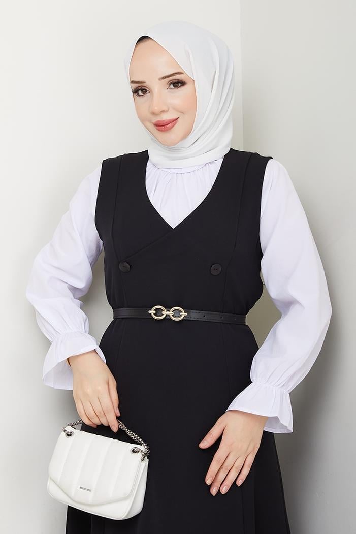 Erves Düğmeli Jile 1399 - Siyah