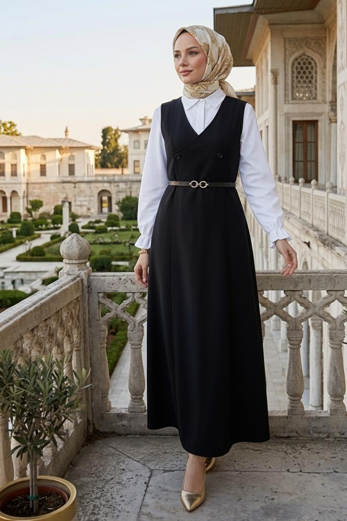 Erves Düğmeli Jile 1399 - Siyah