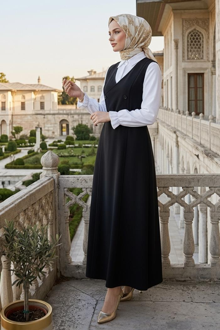 Erves Düğmeli Jile 1399 - Siyah