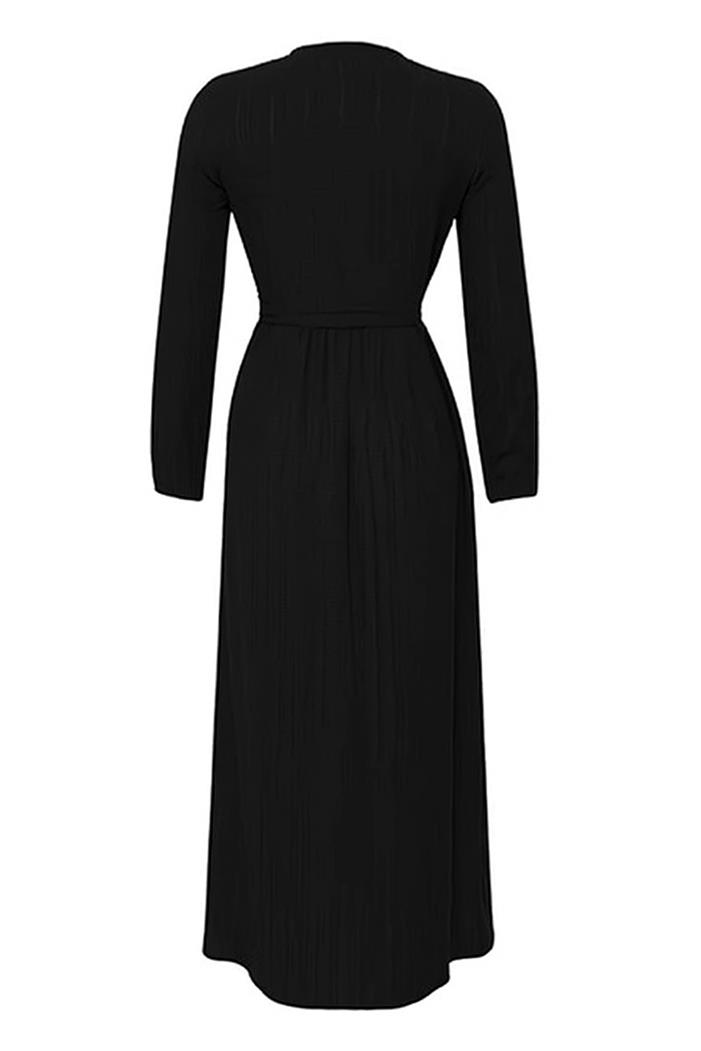 Esnel Kuşaklı Elbise  1366 - Siyah