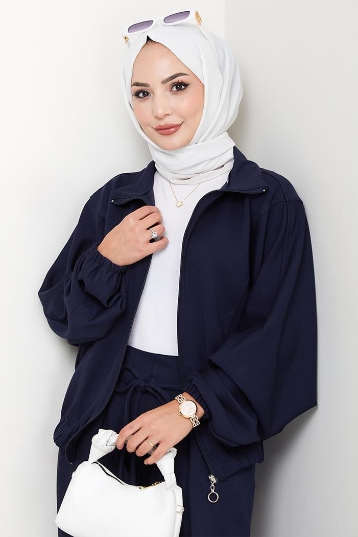 Fermuarlı Oversize Takım 1595 - Lacivert