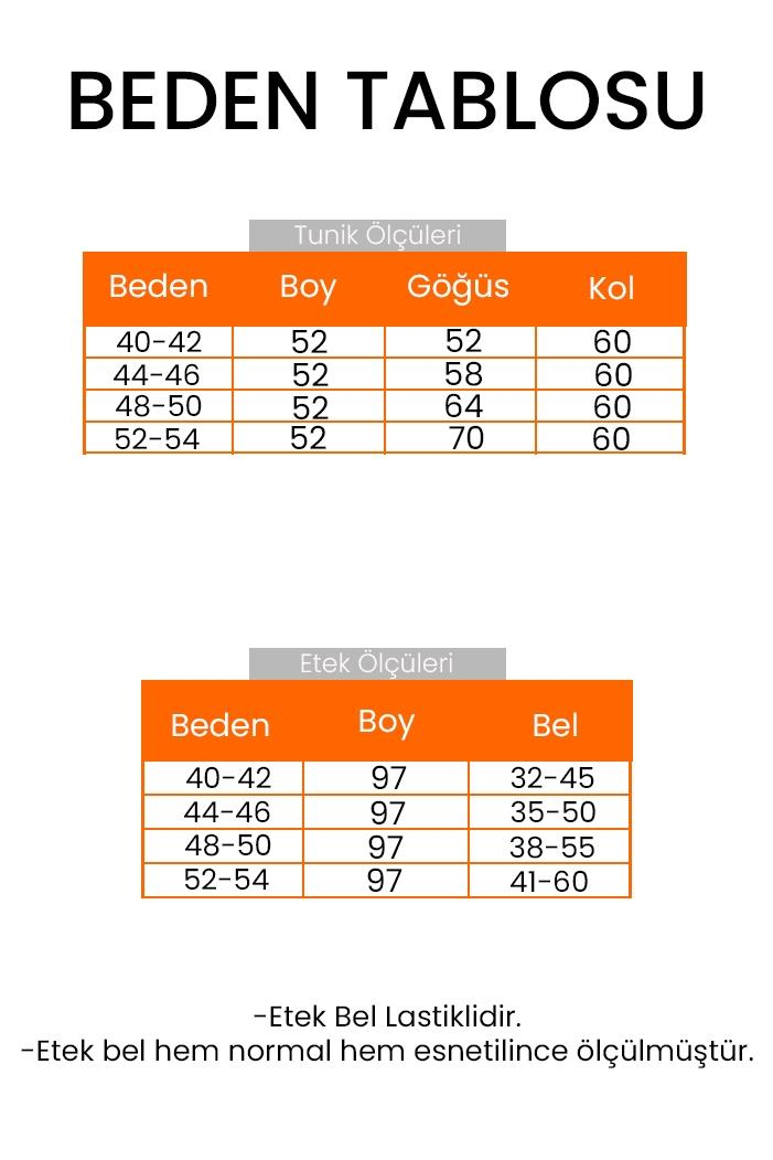 Fermuarlı Tunik Etek İkili Takım 1674 - Kahve