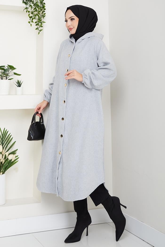 Fevza Düğmeli Kap 1635 - Gri