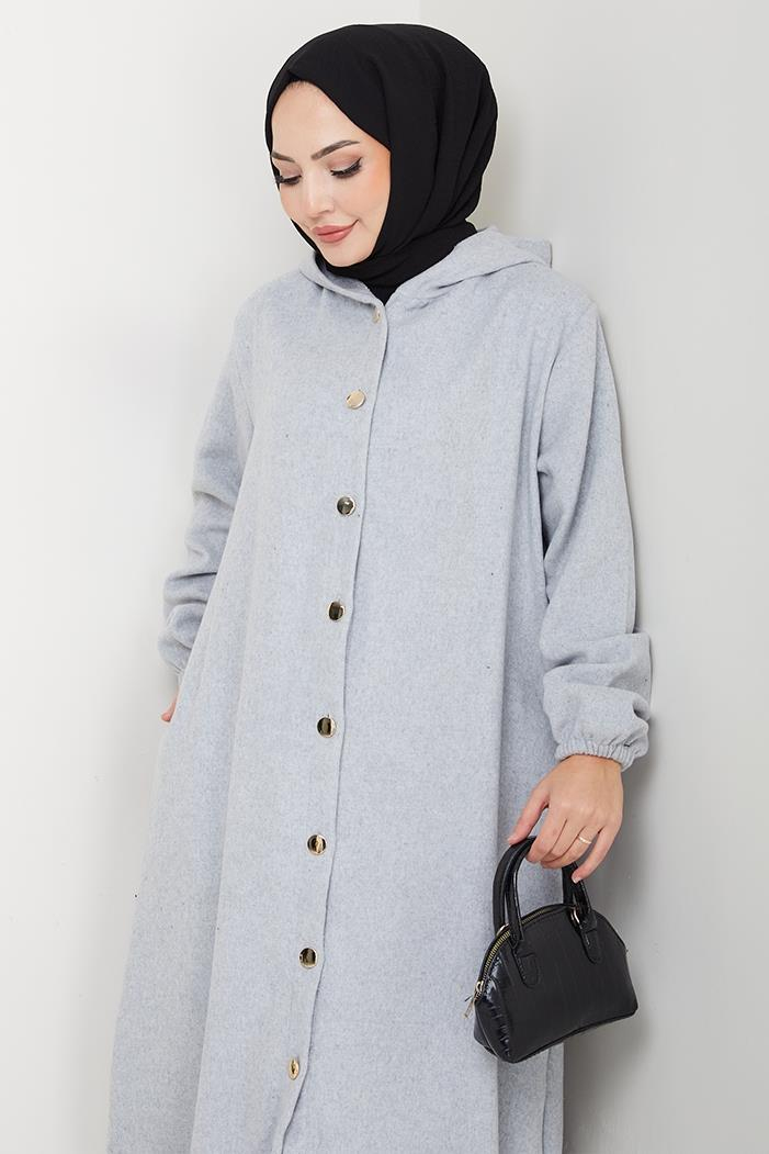 Fevza Düğmeli Kap 1635 - Gri