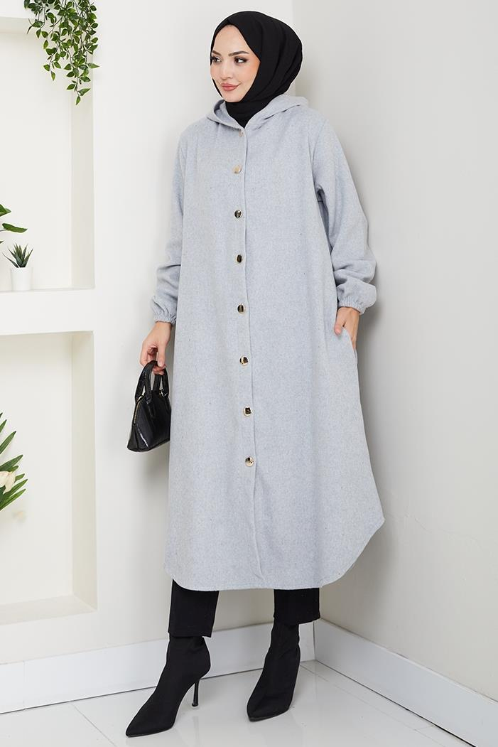 Fevza Düğmeli Kap 1635 - Gri